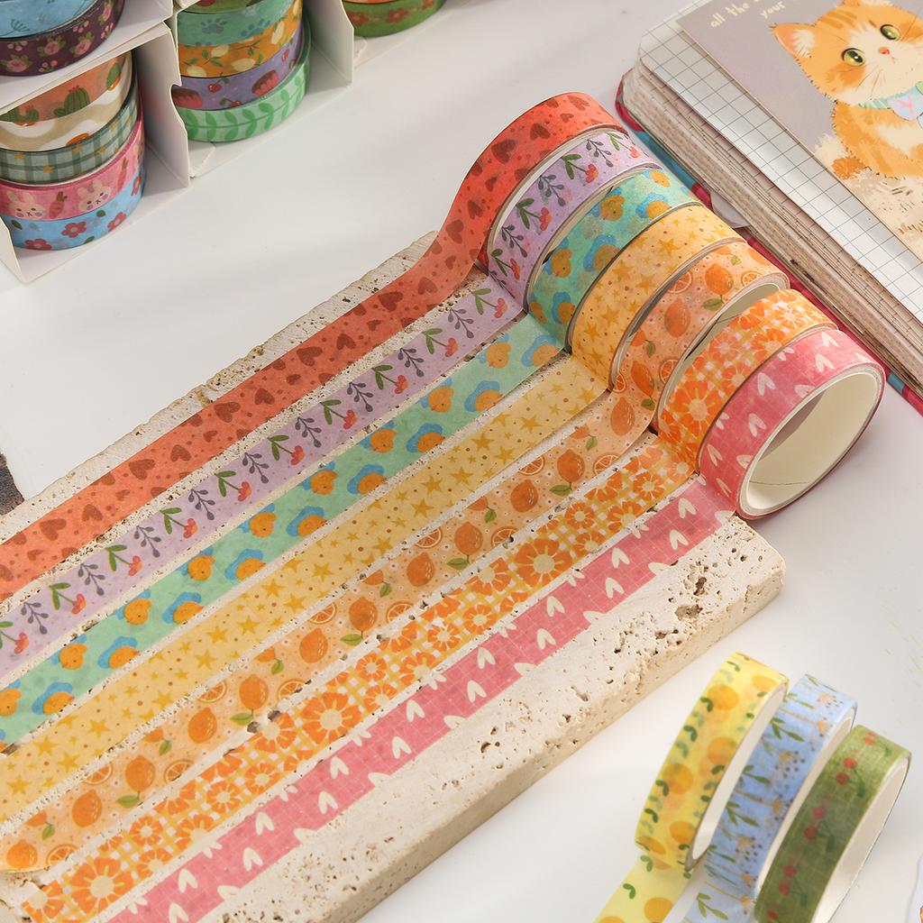 Retro Flower vintage Washi tape set, suitable for DIY photo frames, diaries, gift box packaging, exquisite decorative items