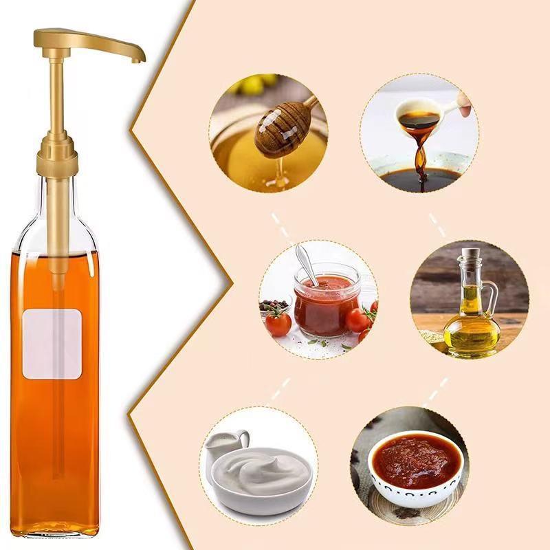 6Pcs Gold Coffee Syrup Pump Dispenser Long Spout No Drip Design for Coffee Milk Tea Home Office Party