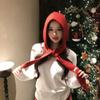 Knitted Little Red Riding Hood Warm Thickened Hat, One Piece Cold Resistant Knitted Hat, Women's Balaklaf Hat