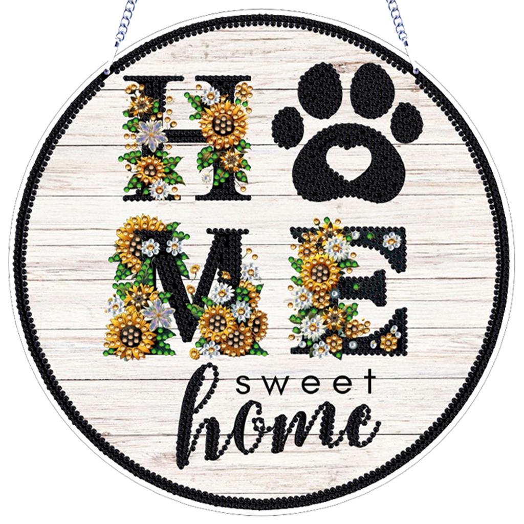 Flower 2D Flat DIY Hanging Gem Art Paintings Charm Acrylic Crystal Painting Crafts Kit for Adults Gift Home Wall Or Window Decor