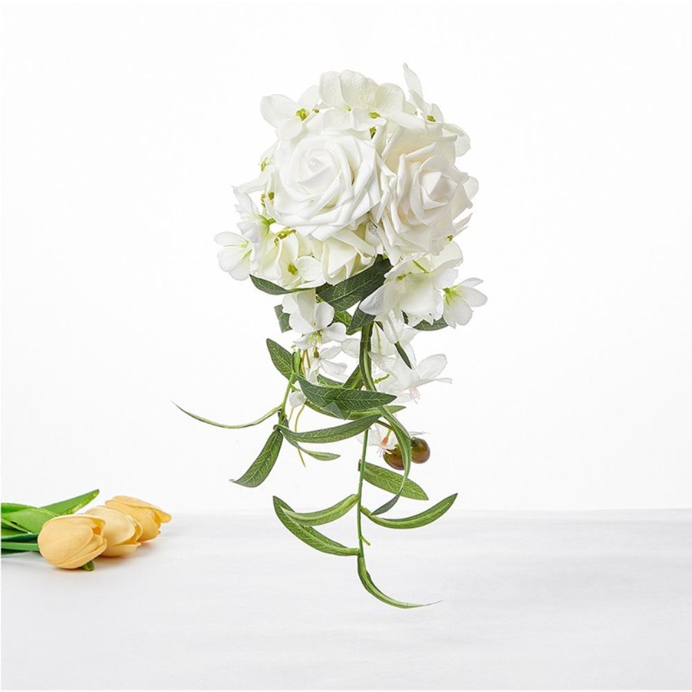 Rose Eucalyptus Wedding Chair Back Flower Nordic Style Pew Rose Flower  Church Chair Bench