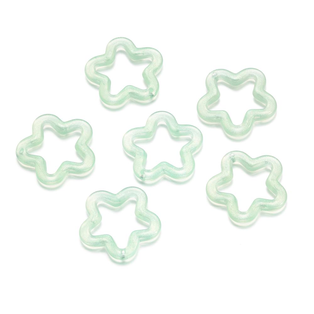 10Pcs/Lot Colorful Acrylic Five-Pointed Star Loose Pendent For DIY Necklace Bracelet Jewelry Making Accessories Supplies