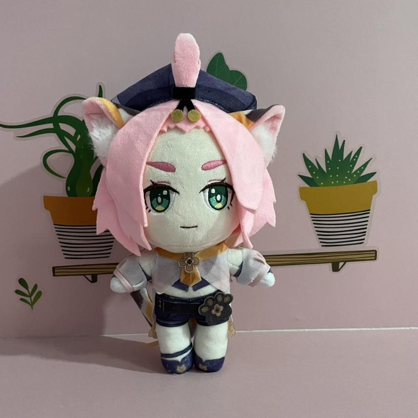 Genshin Impact Diona Cosplay Plush Doll Toy 20cm Anime Character Cute Soft Stuffed Pillow Christmas Thanksgiving Gift