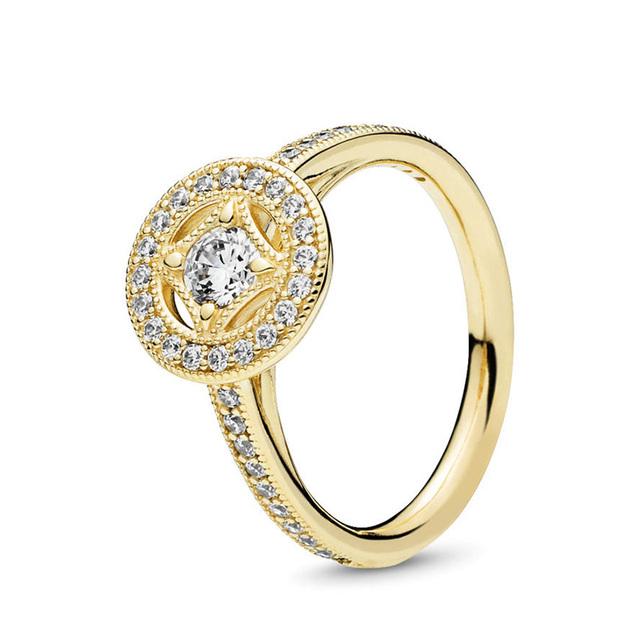 Anel Empilhável Cor Ouro Estilo Europeu Coroa Flor Anel de Dedo Para Mulheres Esposa Joia de Casamento Noivado Oferta Especial