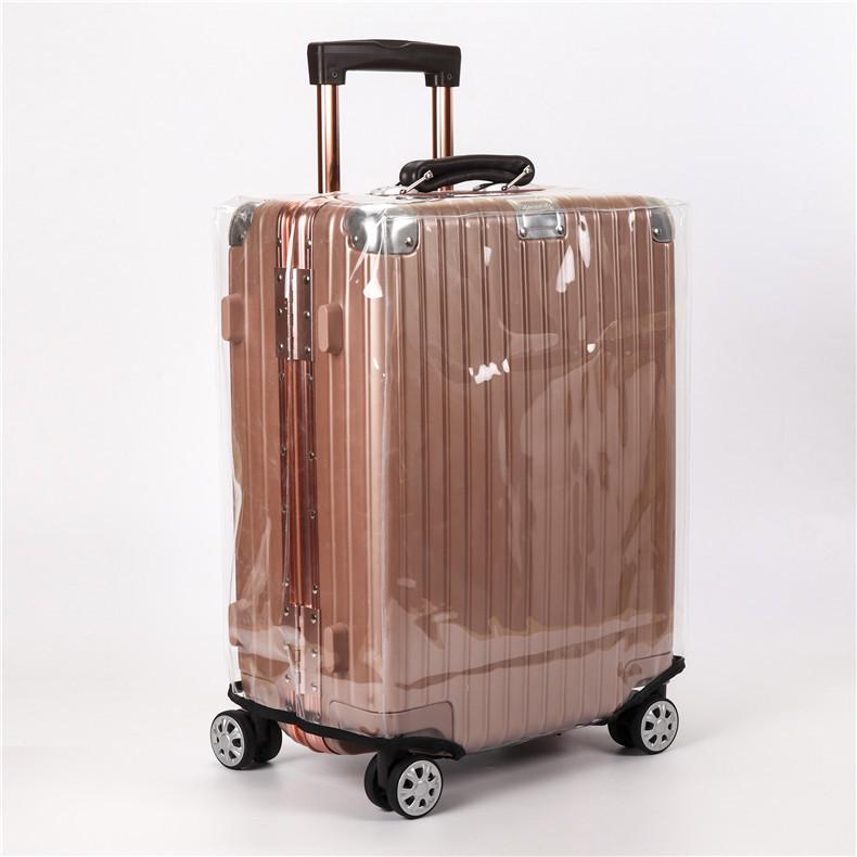 Clear PVC Travel Suitcase Cover - Waterproof, Zippered, Thickened & Wear-Resistant for 20/24 Inch Trolley Cases