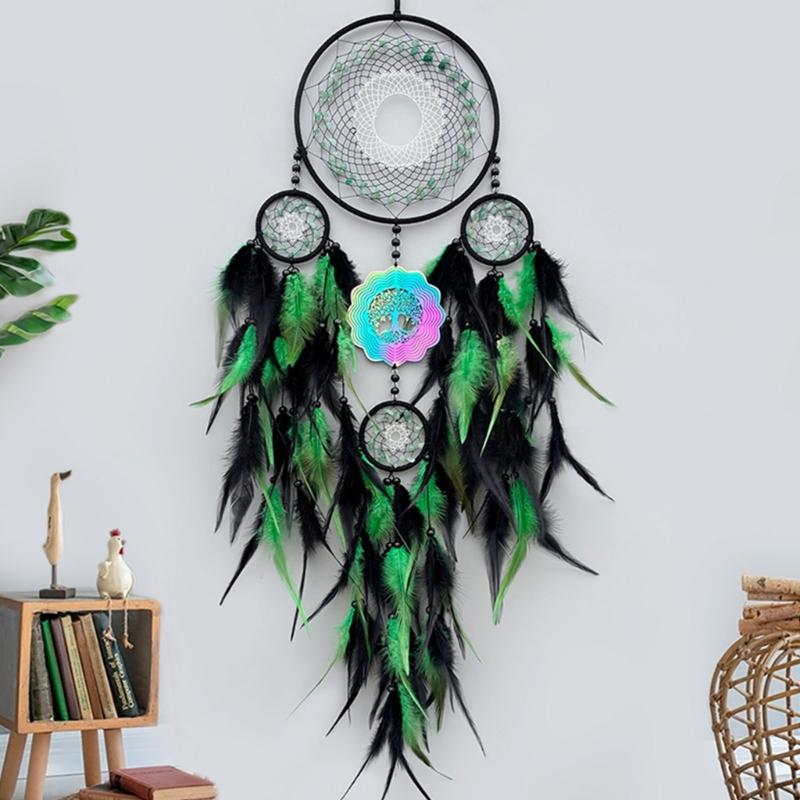 Handmade Dream Catcher Pendants 3D Wind Chimes Wall Hangings Ornament Home Decoration Wind Chimes Dream Catcher