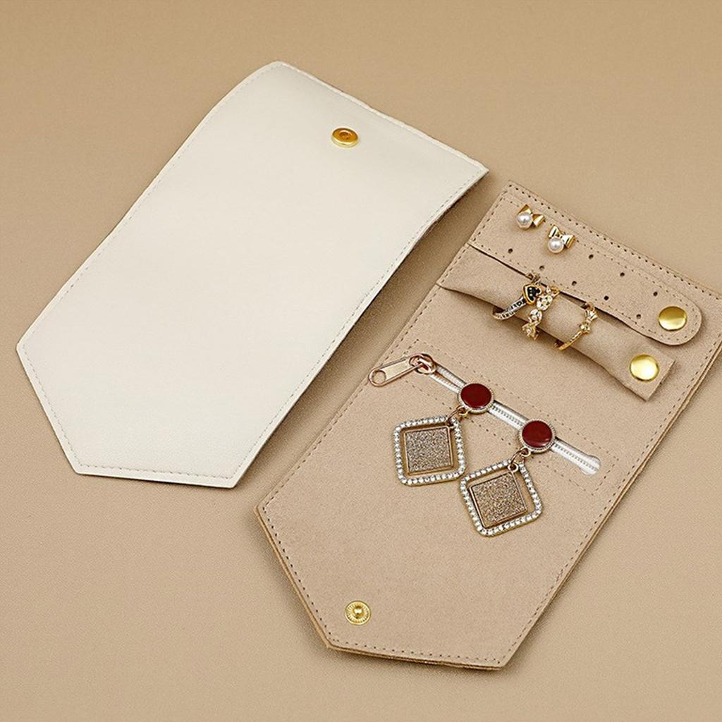Compact and Practical Jewelry Roll Foldable Jewelry Case Bag for Journey Rings Necklaces Perfect for Any Occasion