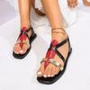 Fashion Ladies Shoes 2025 Summer New Open Toe Women's Sandals Plus Size Mixed Colors Buckle Strap Flat Sandal Outdoor Daily Casual Flats