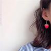 Unique Pastoral-Style Strawberry Earrings Hooks And Pendants Featuring Three-Dimensional Fruit Designs
