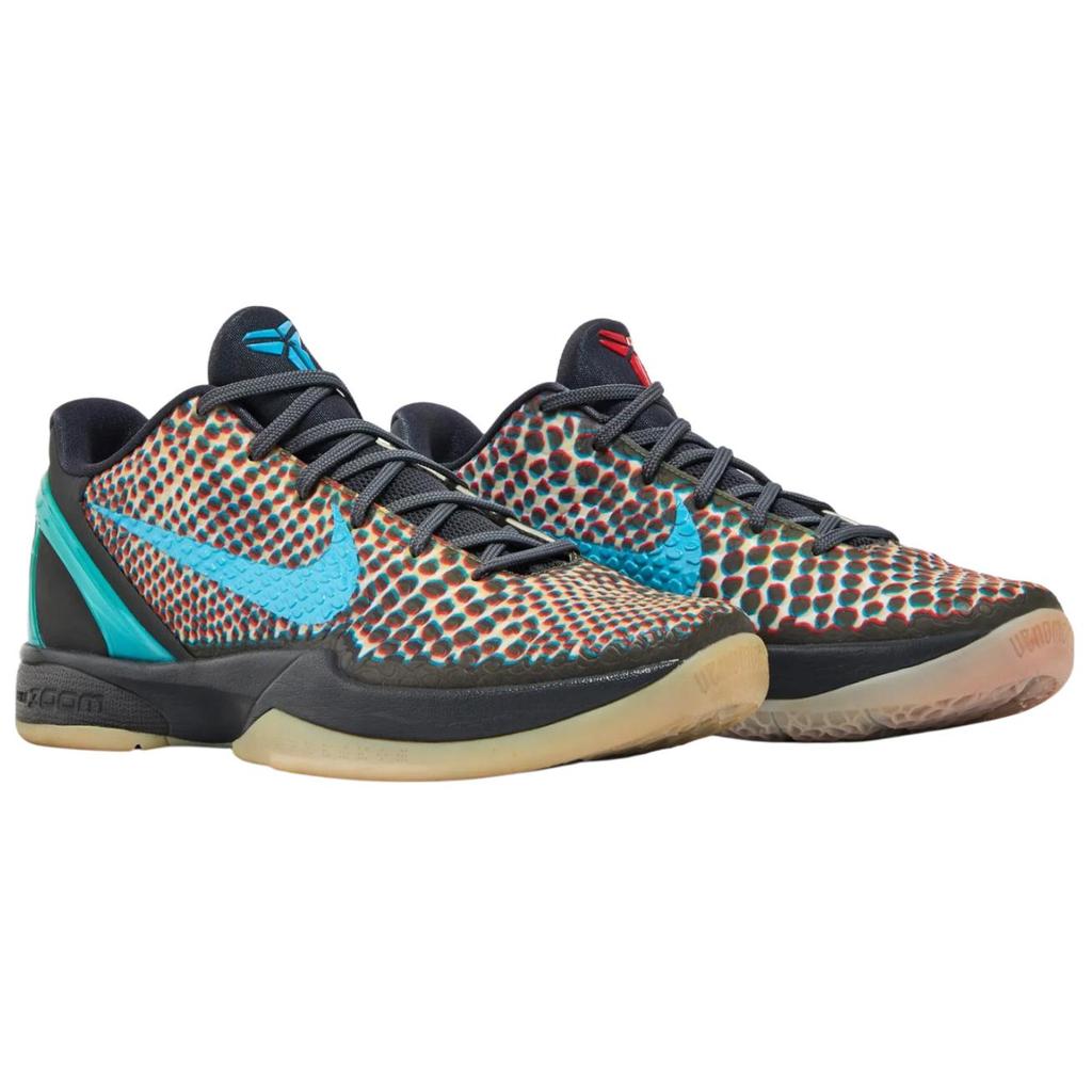 Nike Zoom Kobe 6 Protro 3D All-Star Herren Sneaker Mehrfarbig Dunkelgrau Chlorblau-Kühnrot IQ3902-002