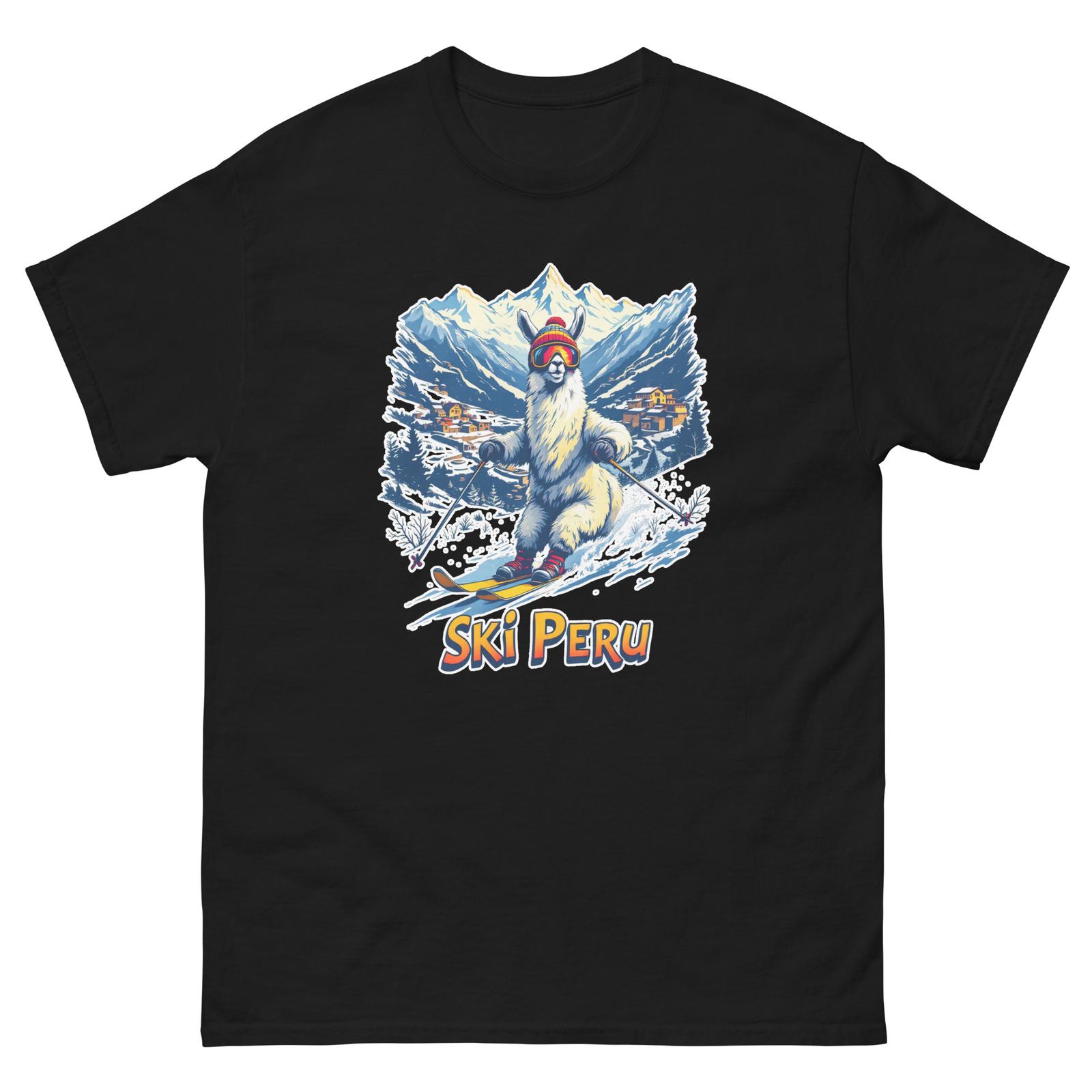 Ski Peru Llama Cute Animal Skiing T-Shirt XXXXL