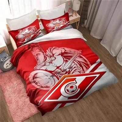 3D Print FC Spartak Moscow Football Bedding Set Double Twin King Duvet Cover Comforter Pillowcase Boys Girls Adults Bedroom