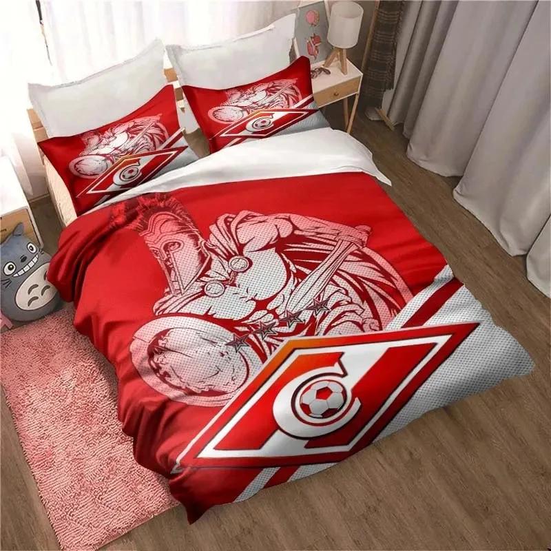 3D Print Fc Spartak Moscow Football Bedding Set Double Twin King Duvet Cover Comforter Pillowcase Boys Girls Adults Bedroom