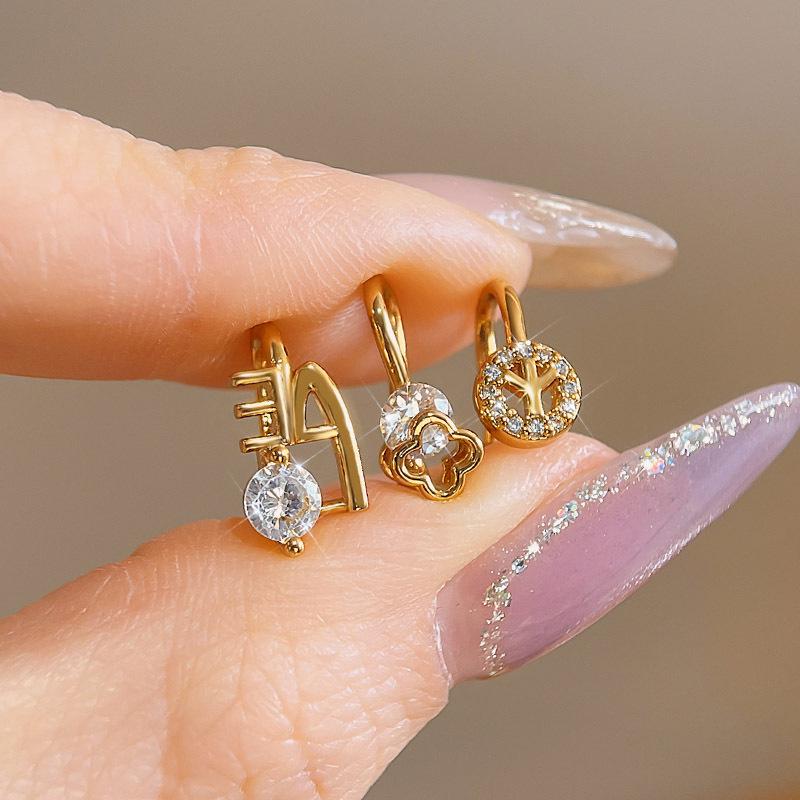 80s Hong Kong Style Red & Blue Clip-On Earrings for Non-Pierced Ears – High-End French Luxury Stud Hoops