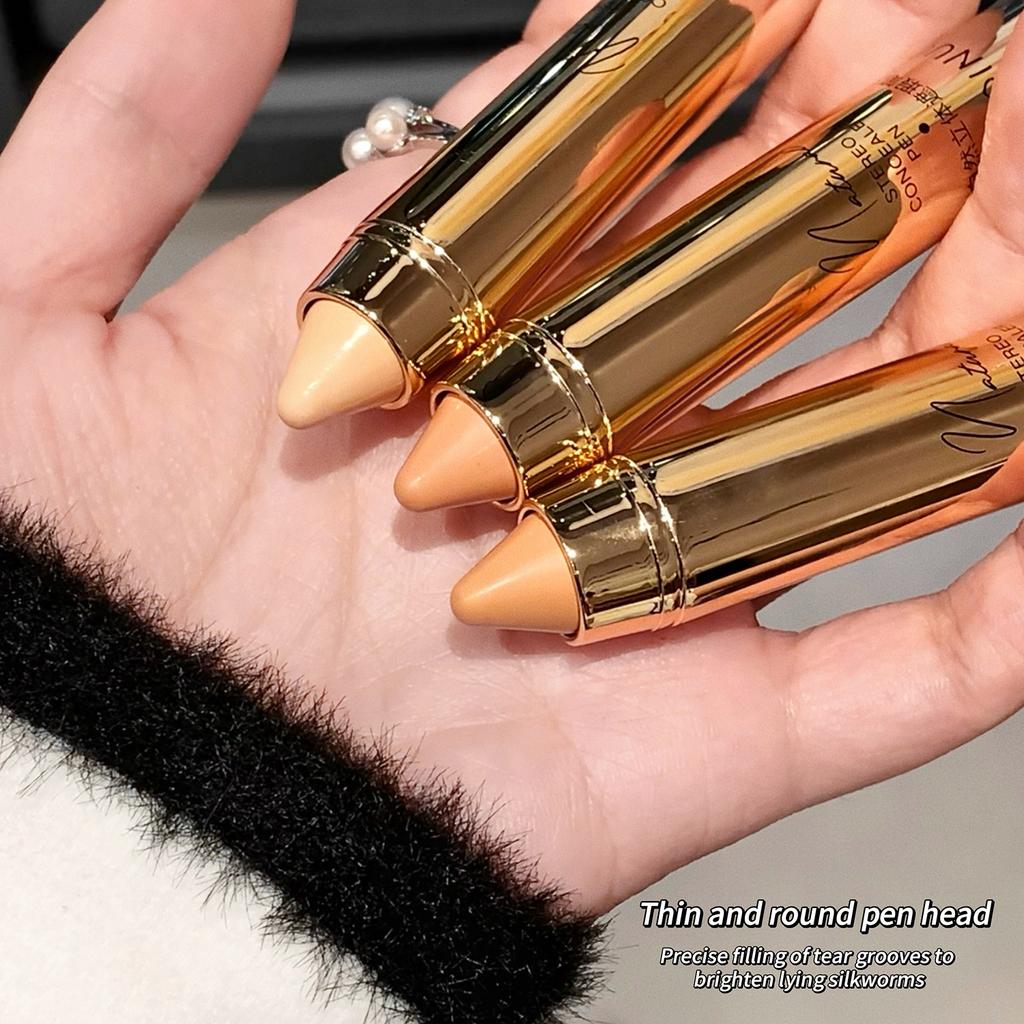 Caneta corretiva facial de longa duração, corretivo para olheiras, corretivo de contorno, bastão de alto brilho, iluminador, maquiagem cosmética para o rosto