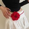 Women Braided Waist Belt Bohemian Style Waist Rope with Flower Decors Decorative Teens Girl Dress Shirt Waist Belt