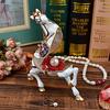 White Horse Figurine, 5.51-inch Trinket Box, Jewelry Box with Hinges, Golden Crystal Enamel, Animal Home Decor, Special Occasion Gift