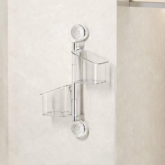 Wandmontierter Küchenorganizer Saugnapf Aufbewahrungskorb Mehrstöckiger drehbarer Aufbewahrungsbehälter für Obst Gemüse Badezimmergebrauch