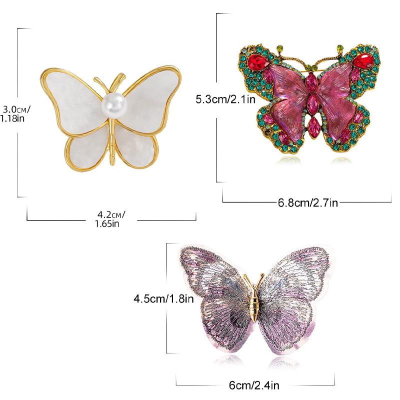 1PC Butterfly Brooches Colorful Crystal Vintage Jewelry Gifts Luxury Rhinestone Brooch Clothing Pin For Women Girls