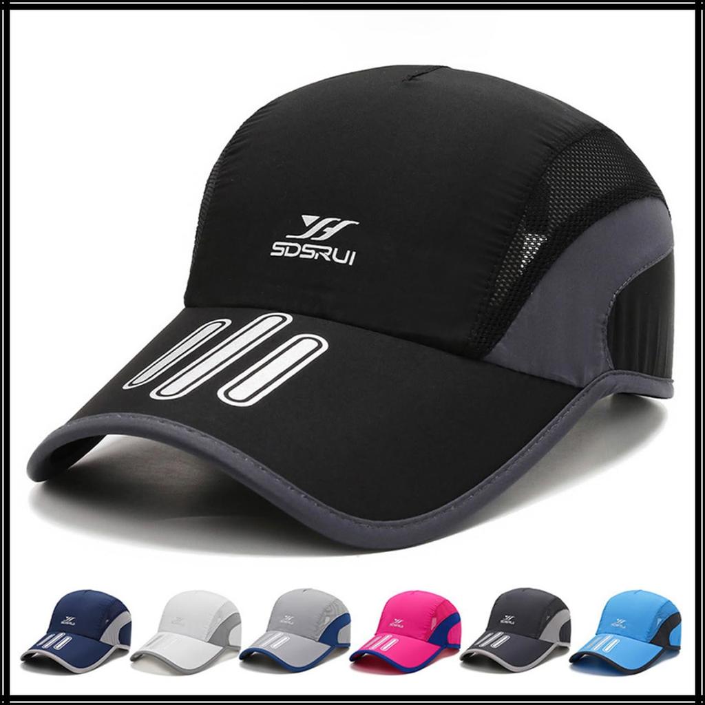 Casual CZA177 [White Fang] Hat, Cap, Sunshade, Mesh, Sports, Outdoor, Men's, Women's, (Black)