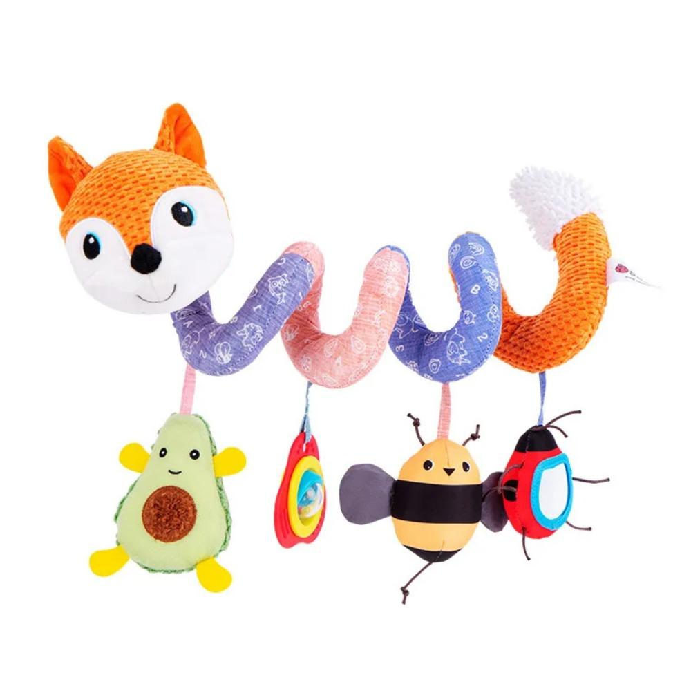 Newborns Spiral Hanging Activity Stroller Toy Baby Carseat Toy Black & White Lion Koala Rattle for Crib Mobile Sensory Toy Gift