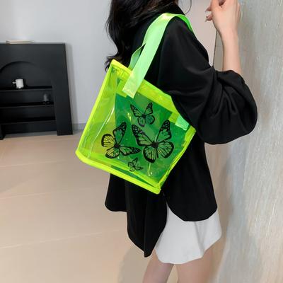 Sac de courses portable sac de rangement de voyage sac transparent grande capacité loisirs sac de rangement extérieur tendance été plage