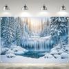 Winter Wonderland Party Banner Backdrop Xmas Decoration Background Winter Backdrop Decorations For Photo Studio Photo Booth Christams Party