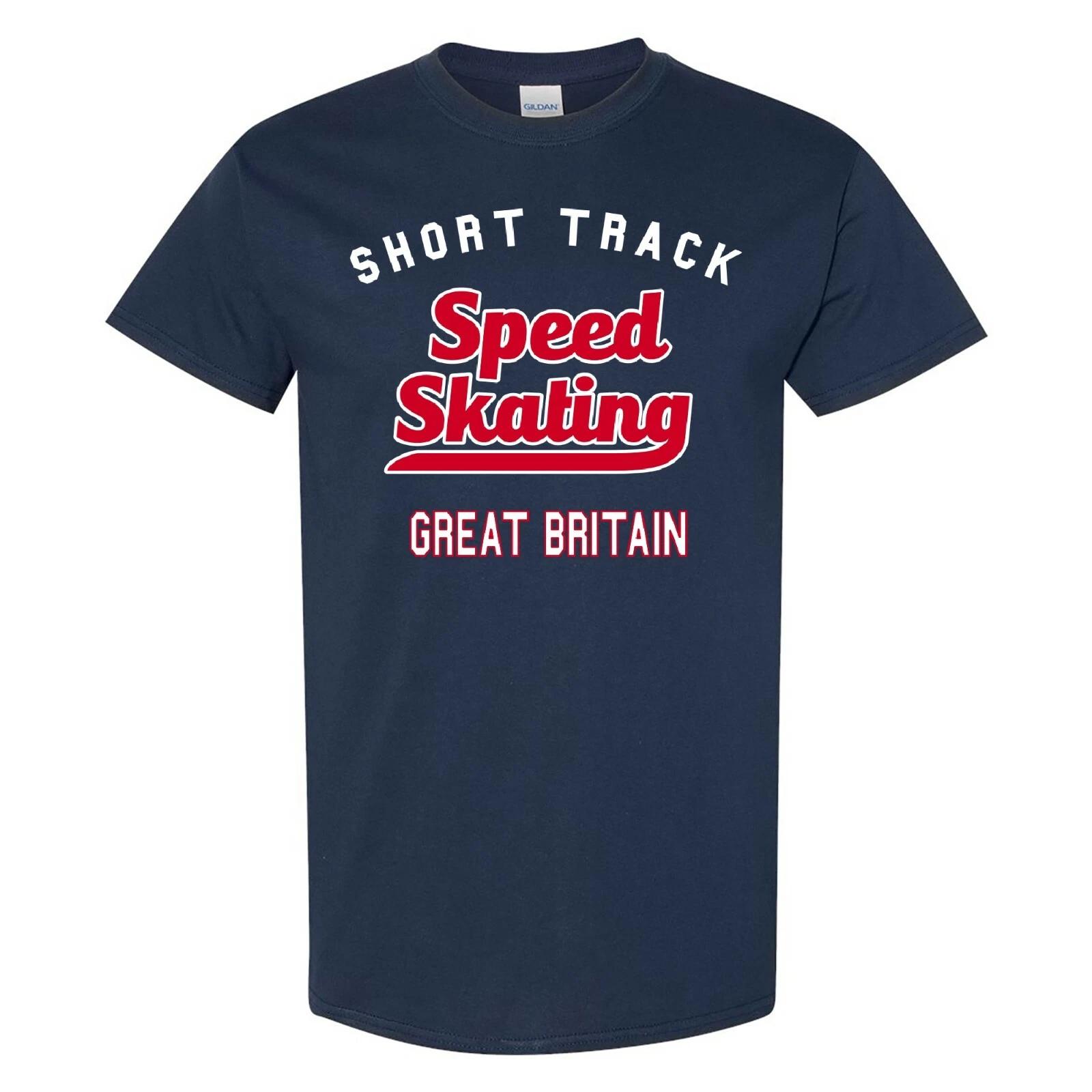 Short Track Speed Skating Great Britain - Winter T-Shirt - Navy 4XL
