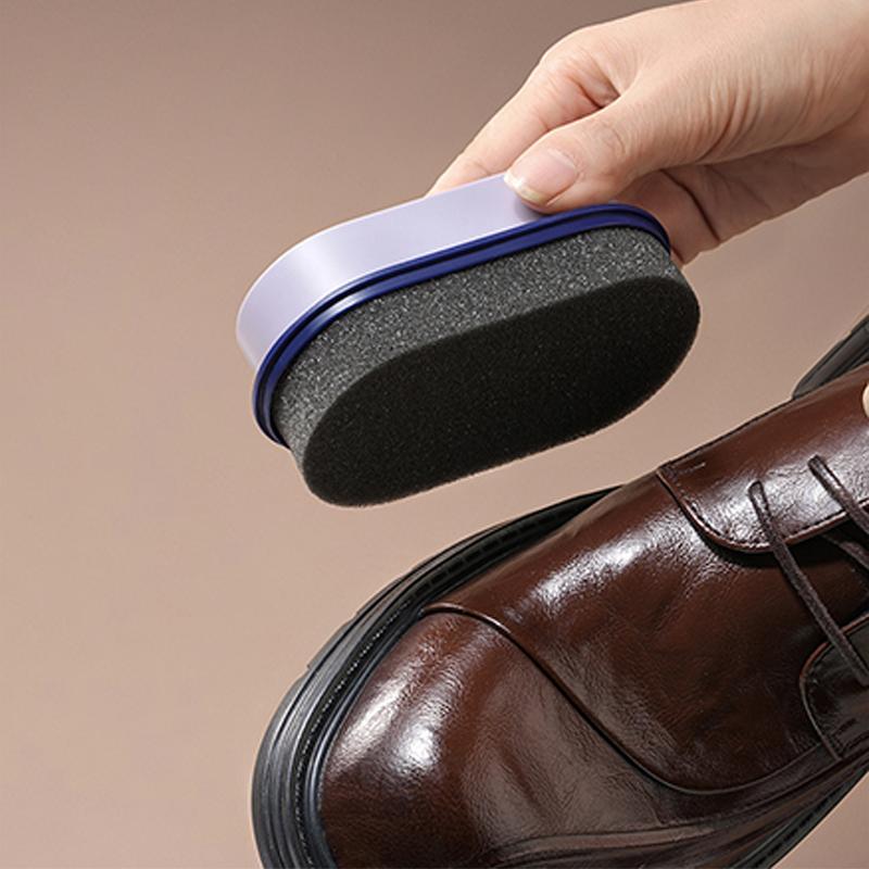 Portable Double-Sided Sponge Shoe Brush - Leather-Safe Shoe Care Brush, Stain Removal & Deep Nourishment