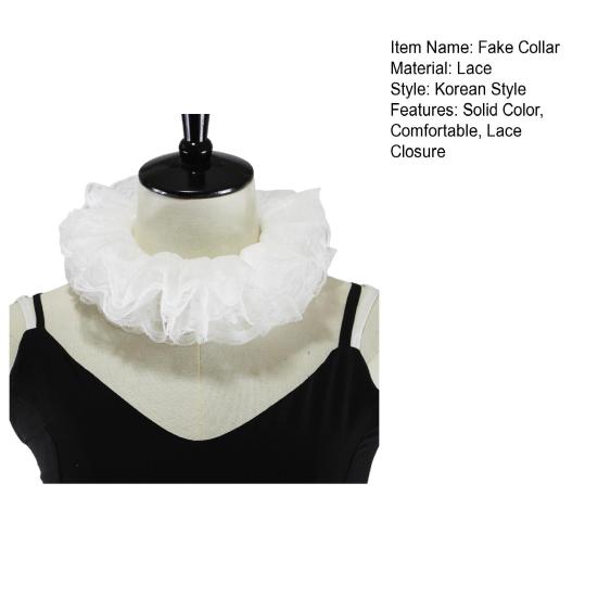 Fake Collar Round-Neck Sweatshirts Tops False Collar Lace Closure Halloween Masquerade Shirt Neckline Enhancer