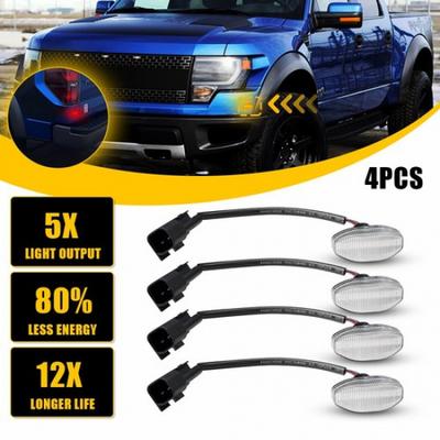 For 2010-2014 Ford F-150 Raptor Front Rear LED Bumper Side Marker Lights Clear A