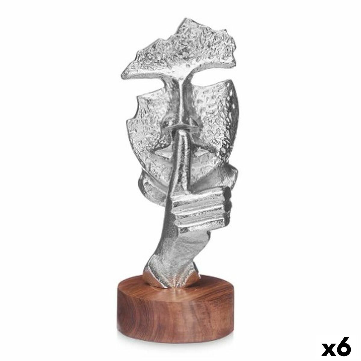 

Decorative Figurine Silver Face Wood Metal 12 X 29 X 11 Cm TU прозрачный