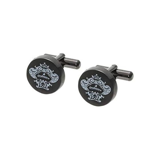 [Genuine] Orobianco Cufflinks Cufflinks Cufflinks Men s Brand Accessories Metallic Black White ORC251B