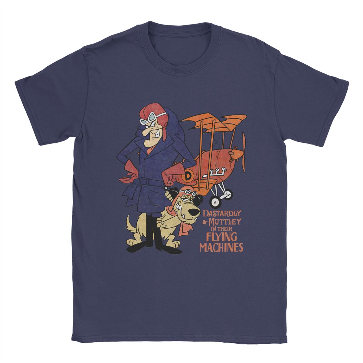 ZheXiong TEE Heren T-shirt Wacky Races Muttley Cartoon Vintage 100% Katoen T-shirt Korte Mouw T-shirt Ronde Hals Tops Zomer 4XL