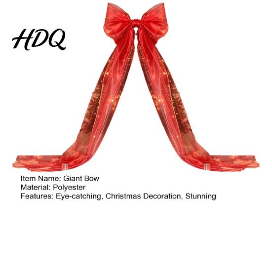 Herbruikbare Polyester Strikken Extra Grote Kerstboom Topper Strik 150 cm Reusachtig Tule met Feestelijke Cadeauverpakking Lange Slinger Organza Gaaslint
