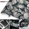 Car Sticker Black Skull Cartoon Printed  Vinyl Self-Adhesive Wrap Vinyl Auto Body FilmMotorcycle Stickers Tuning Car Accessories