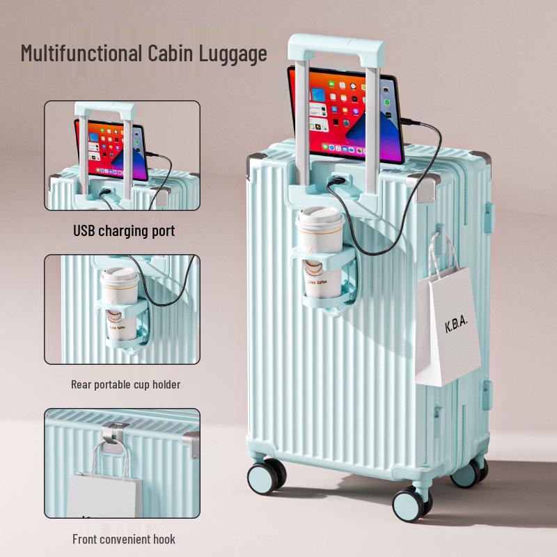 2025 Multifunctional Trolley Suitcase: Durable Japanese Design for Men, Women & Students with Leather Finish & Combo Lock