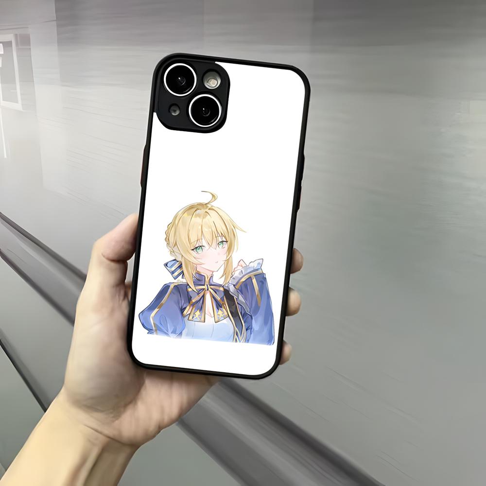 Anime Fate S-Sabe Phone Case For Iphone 17 16 15 14 13 12 Pro Max Xr Air Plus Skin Feel Black Hard Shell Cover