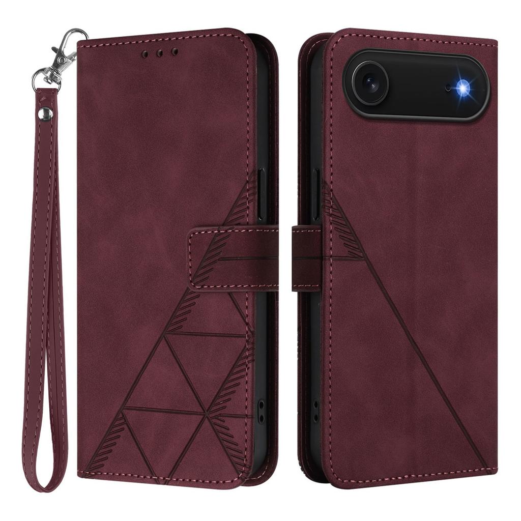 For iPhone Air Leather Case with Hand Strap Wallet Stand Phone Cover