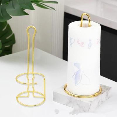 Nordic Gold Double Ring Paper Towel Holder: Creative Iron Art Roll Storage Rack
