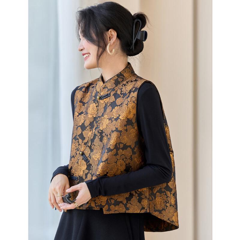 ORIGIN New Chinese Style Printed Stand Collar Shirt M