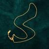 Waterproof Gold Minimalist Necklace: Versatile, Non-Fading, Shiny Plain Chain for Pendants and Clavicle Wear.