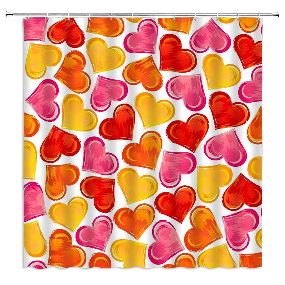 

1 Pc Love Romance Pink Girl Patterned Polyester Material Shower Curtain Waterproof Fabric, Home Partition Bathroom Curtain W60H190(CM)-1 Pcs