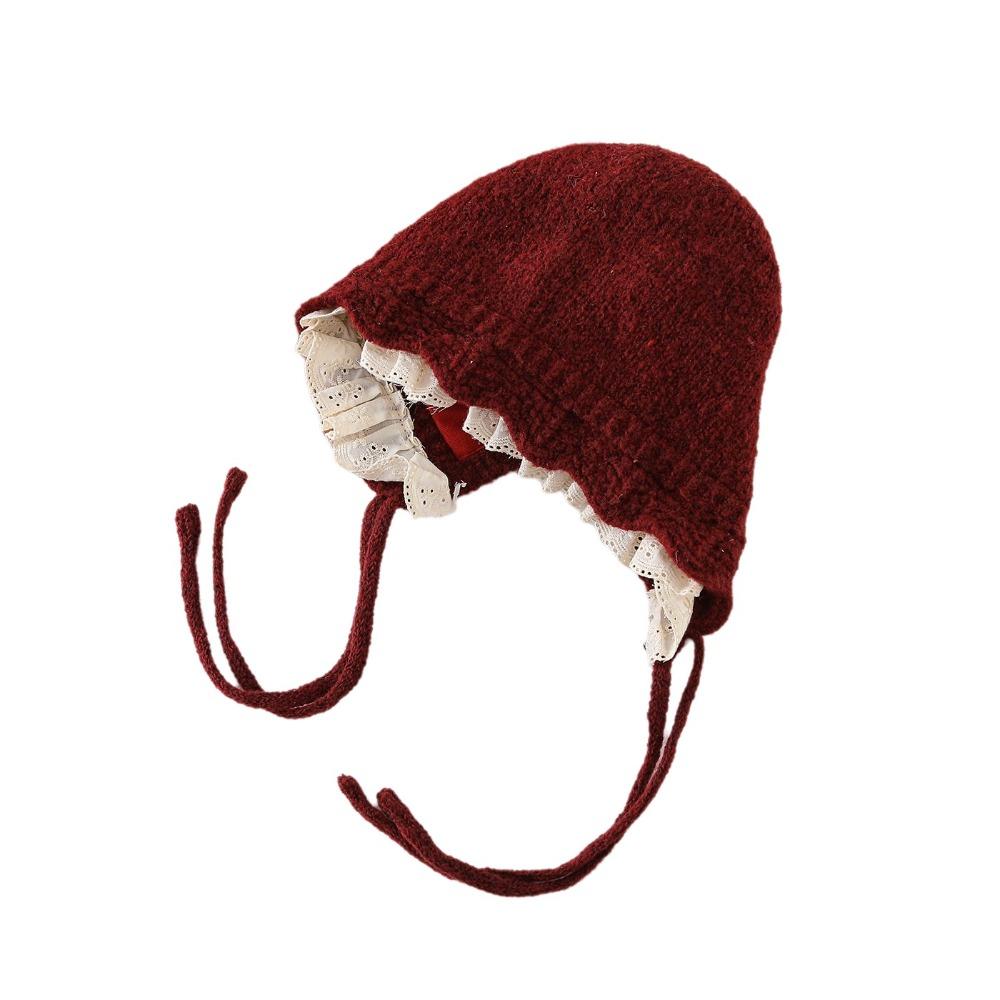 Ear Protection Kids Warm Hat Soft Knitted Lace Cap Exquisite Warmer Beanie Cap  Winter