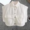 with Large Pocket Female Short Blouses Sleeveless Loose Denim Shirts Cropped Denim Shirt  Summer