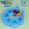 Colorful 7-Day Round Travel Pill Box with 7 Compartments - Weekly Medicine Dispenser