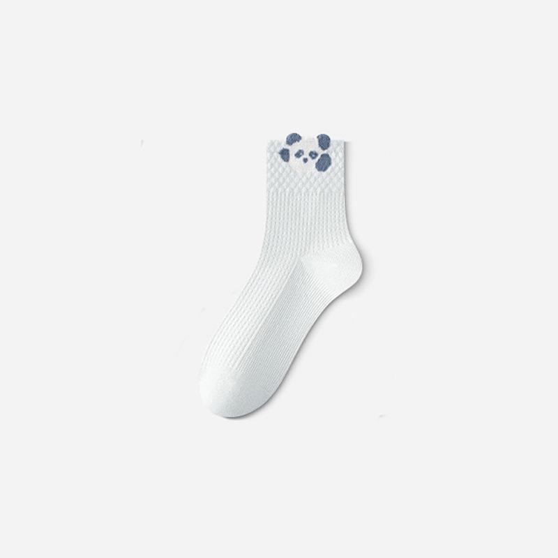 Women's Mid-Calf Pure Cotton Socks - Sweat-Absorbent, Breathable, Anti-Odor; Perfect for Spring & Autumn for Middle School Students & Ladies