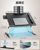 SAIJI Folding Lap Desk with LED Brightness Mini Table Coffee Bedside Laptop Chabudai Large Capacity Adjustable Angle and PVC 40kg Load Computer Study