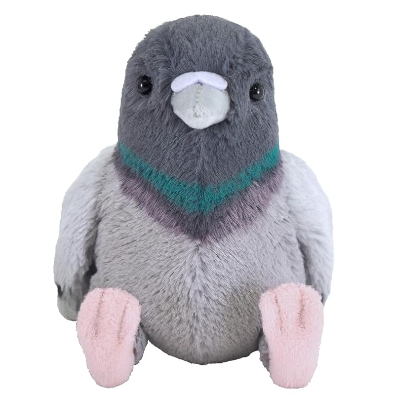 SunLemon Fluffy's Dove GY Small 12 x 19 x 15cm Plush Toy Bird Dove Gray Animal P-9572