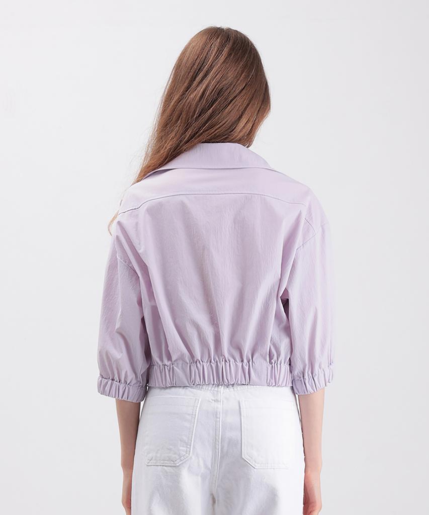WHEN YOU MOVE Women'S Nylon Short Shirt Jacket Lavender